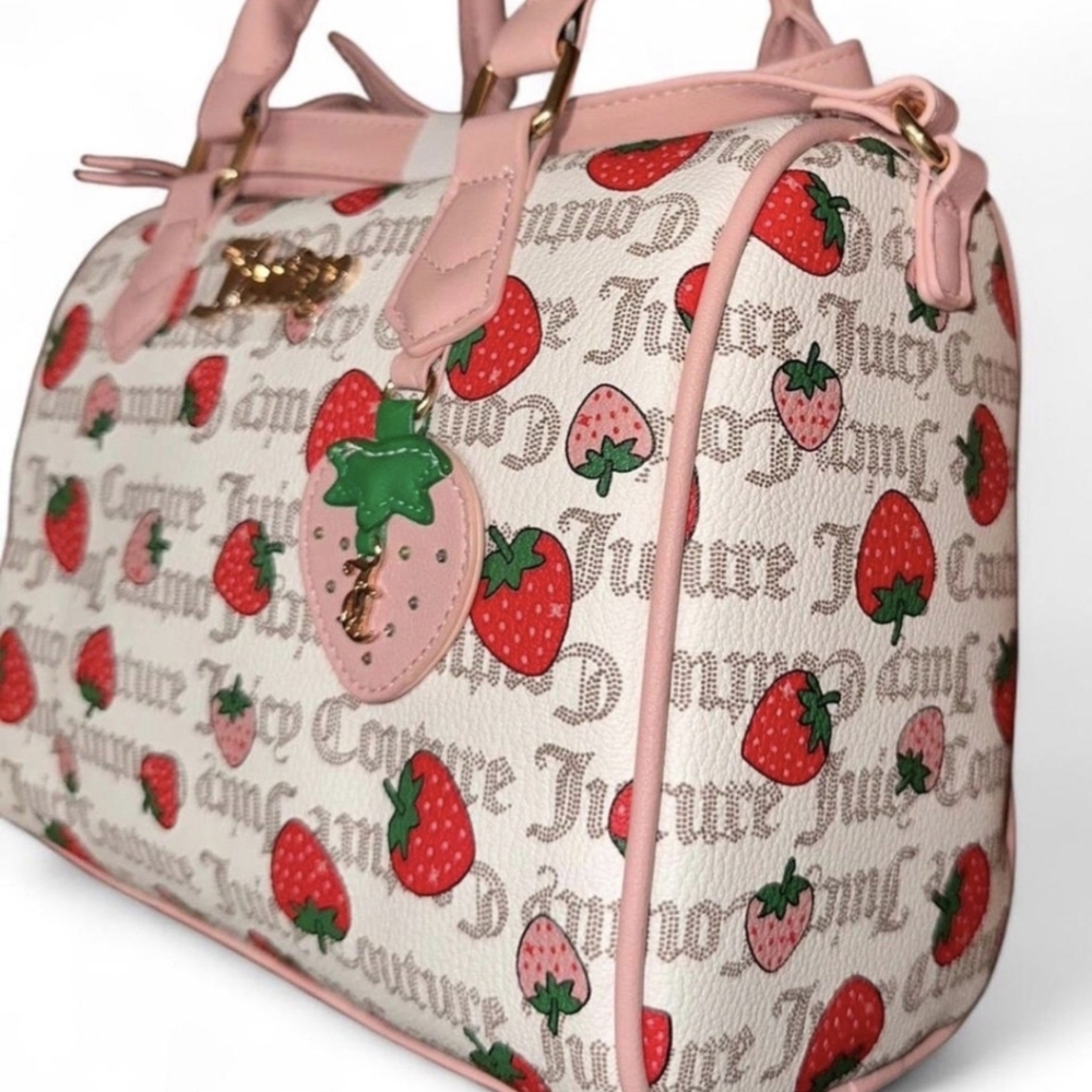 Juicy Couture Cream and Pink Strawberry Satchel - Picture 3 of 5